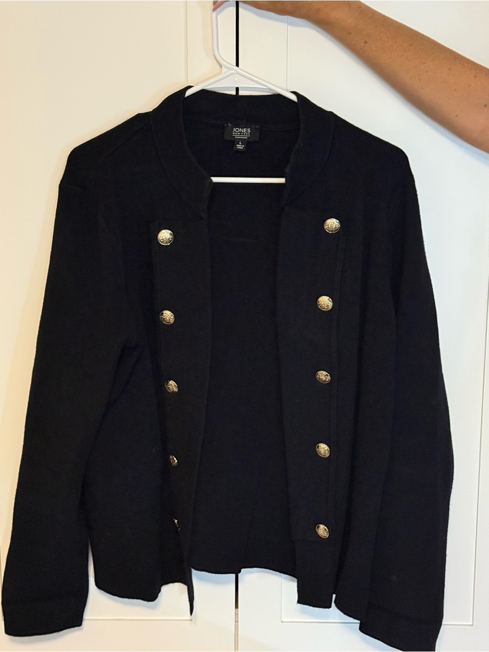 Jones New York Black Military-Style Button Jacket